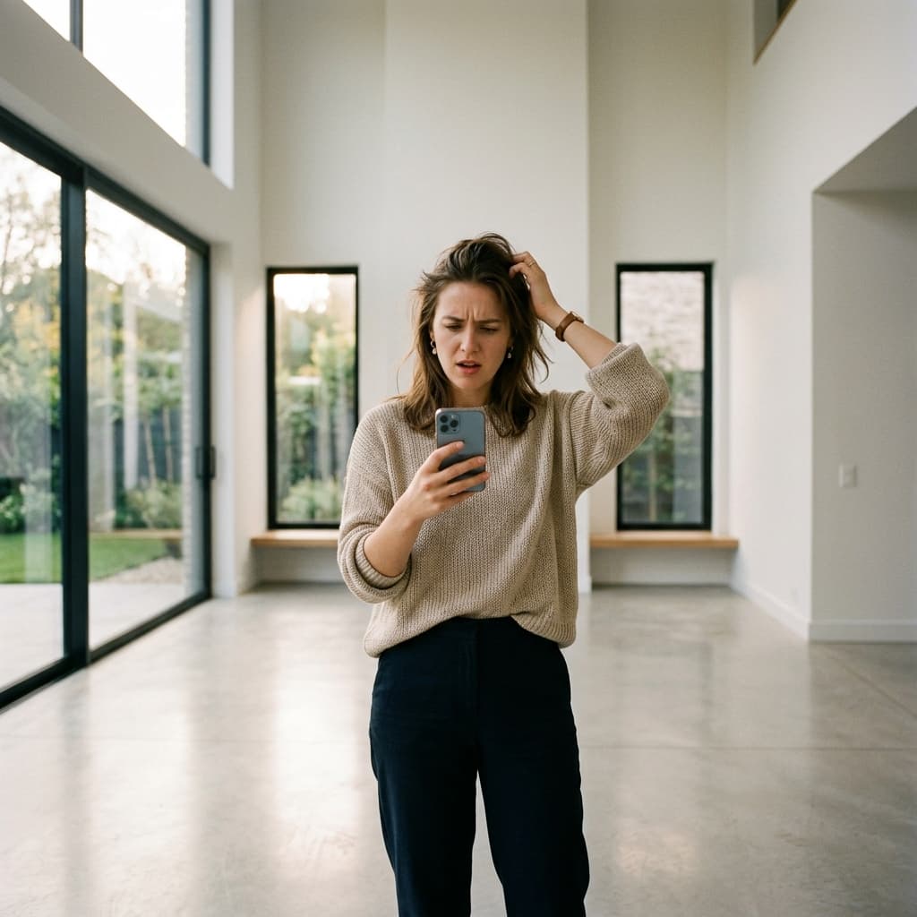 Customer frustrated with empty room needing furniture visualization